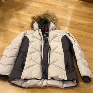 ZeroXposur Gray Puffer Jacket with Orange Accents